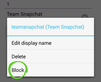 Block snapchat friend